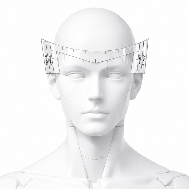 One Inch · Mature hairline mapping stencil placement illustration